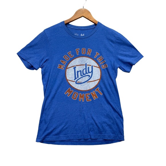 Men's Indy Hoosiers Basketball Made For This Pacers Short Sleeve T-shirt Blue M - Picture 1 of 3